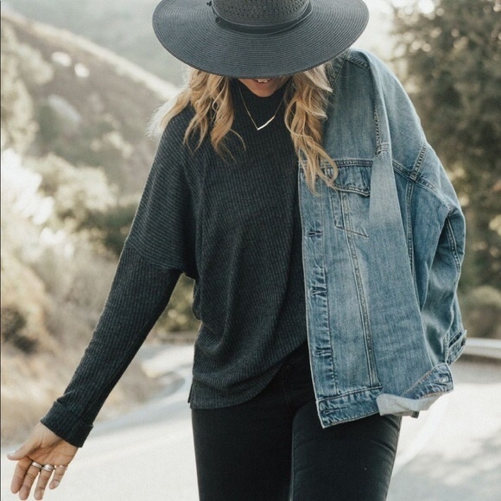 CJLA “Evelyn” Sweater in Charcoal